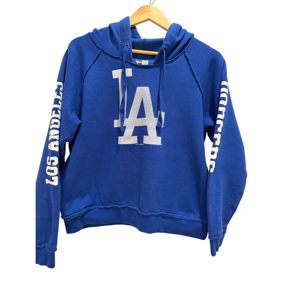 New Era Los Angeles Dodgers Hoodie Blue Logo Sleeve Graphics women Small - Picture 2 of 10